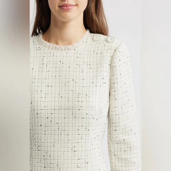 Eliza J Women's Fringe-Trim Bouclé Tweed Sheath Dress - Picture 7 of 7